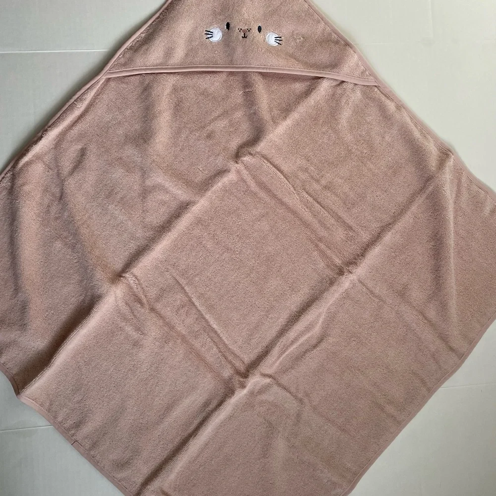 MORI Bunny Hooded Bath Towel and Pre-Washed Muslin Regular Swaddle & Burp Cloth
